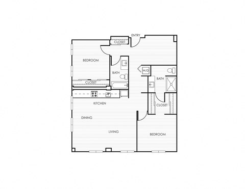 a floor plan of a small house with a garage